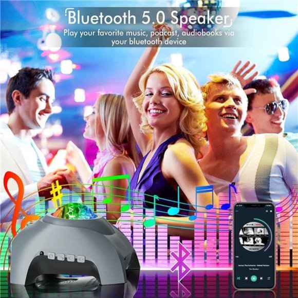 Star/Galaxy Projector for Bedroom,White Noise&Bluetooth Speaker Aurora Projector - Picture 5 of 6